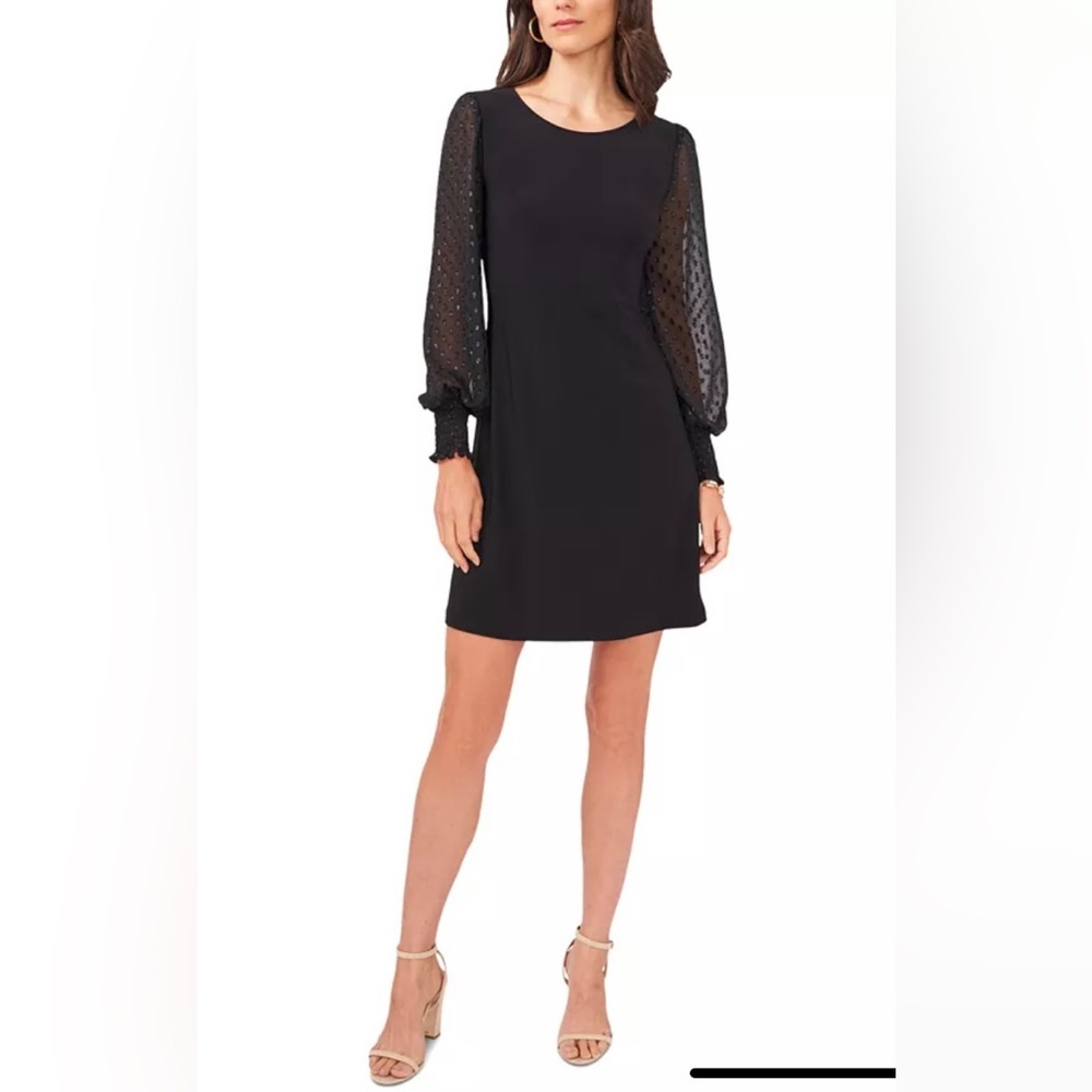 NEW Birch NY black sweater dress with clip dot sleeves size L